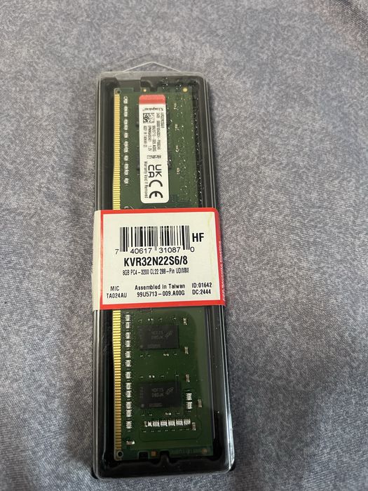 Оперативна пам'ять Kingston DDR4-3200 8192MB PC4-25600 ValueRAM (KVR32N22S6/8)