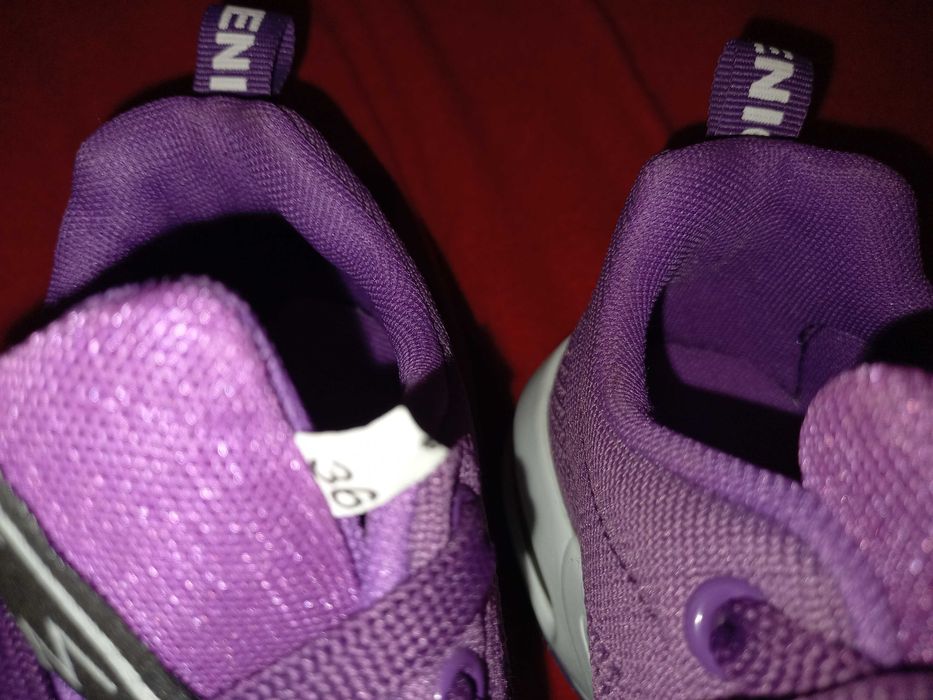 Sapatilhas roxas, tecido respirável, sola amortecida 36 - Nice Fashion