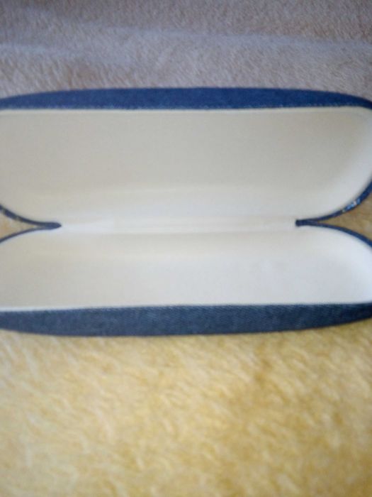 Etui na okulary nowe granatowe , teksas, bawełna