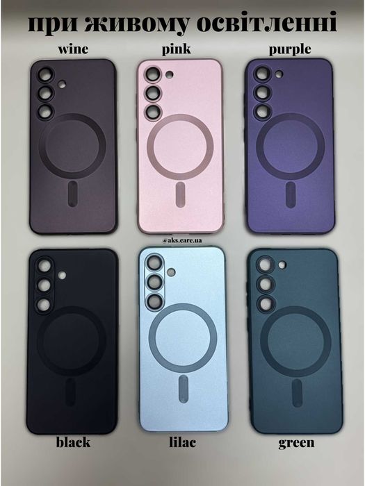 Рожевий розовий силіконовий чохол MagSafe з лінзами Samsung A/S/Note