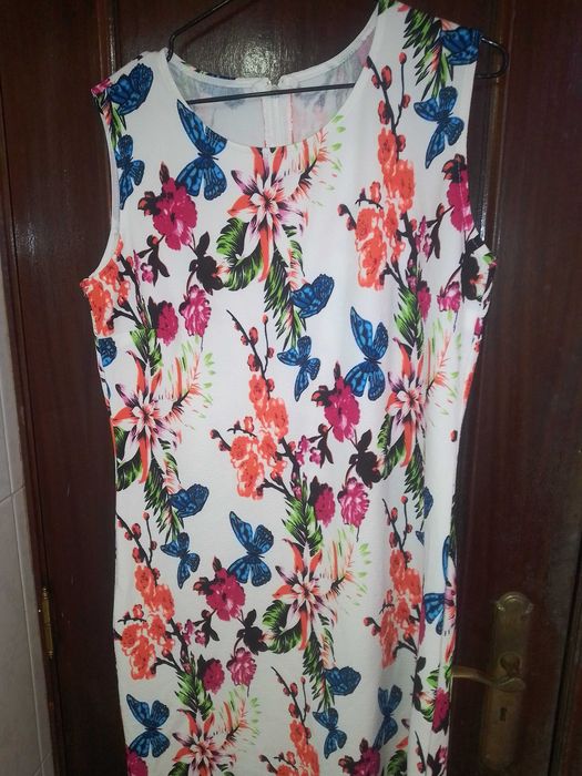 Vestido florido de verão tamanho único