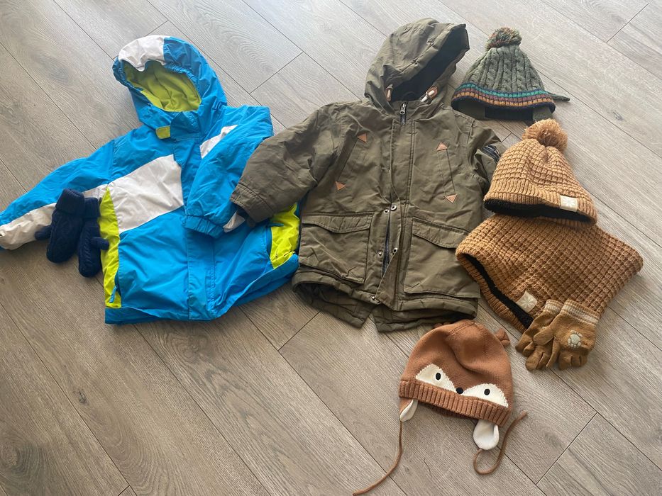 Kurtki zimowe Cool Club i Decathlon i akcesoria dla chłopca roz 104