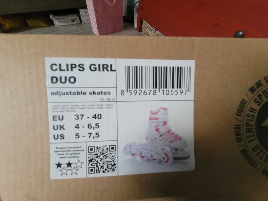 Łyżwy/Rolki regulowane dziewczęce TEMPISH Girl Duo rozmiar  37-40