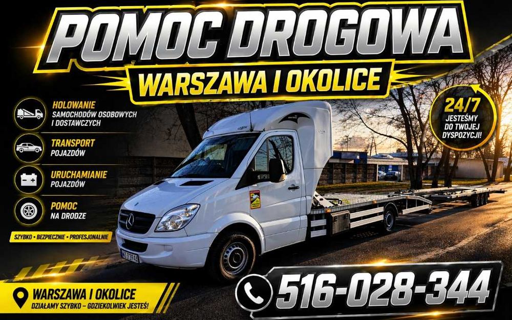 Pomoc Drogowa Warszawa Tanio Laweta 24h
