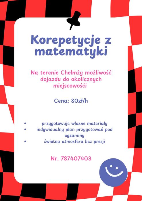 Korepetycje z matematyki  możliwość dojazdu