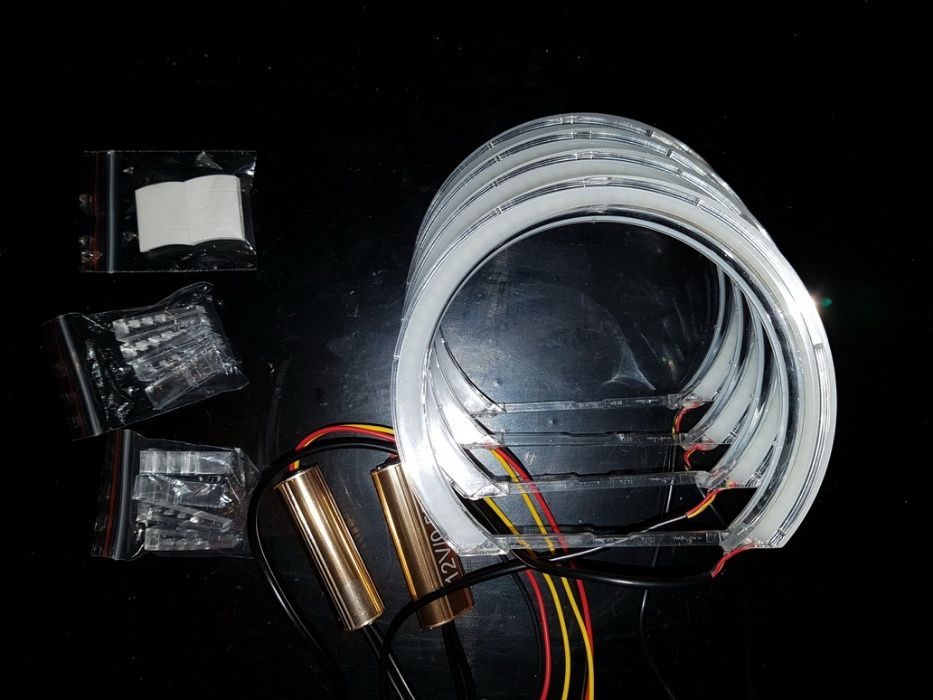 Ангельські очі crystal angel eyes LED для BMW E46 Е39 білий+жовтий