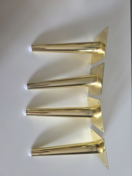 Nogi do mebli szafki komody komplet 4 sztuki złote nowe