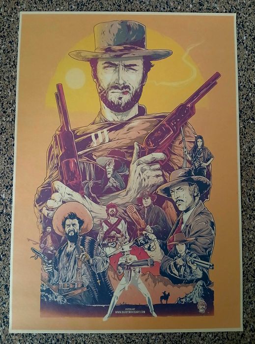 2 Posters - O Bom, o Mau e o Vilão (papel kraft, 30x42 cm)