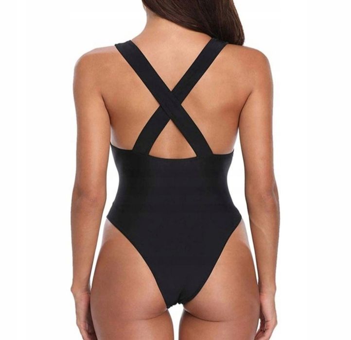 Strój kapielowy jednoczęściowy 40 L modelujący wyszczuplający czarny