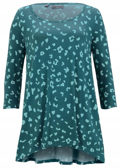 B.P.C dłuższa luźna bluzka zielona w ciapki 40/42