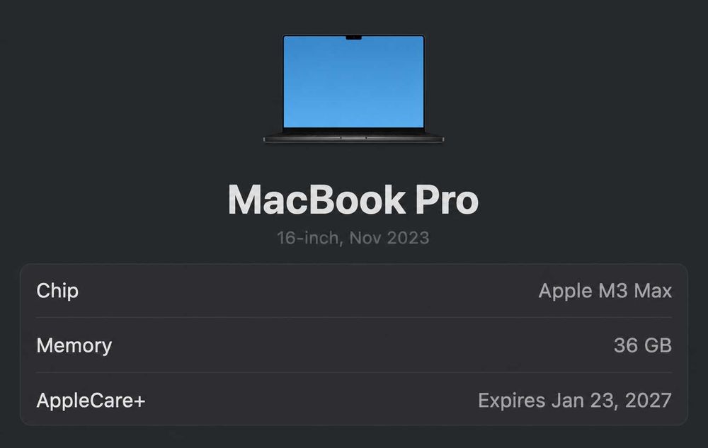 MacBook Pro 16 M3 Max 36 GB 1 TB Space Black