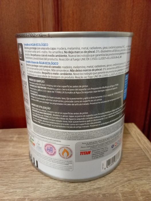 Tinta Titanlux Esmalte Ecológico Branco Pedra Satinado