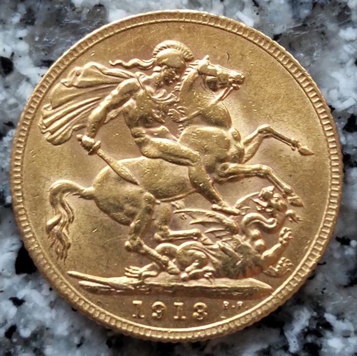 Moeda Libra Ouro 1913 George V Excelente Estado