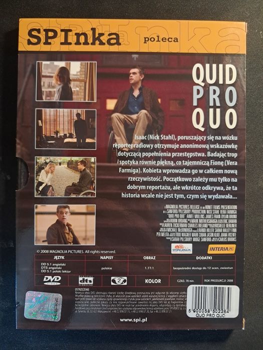 Quid pro quo | Nick Stahl | Vera Farmiga | DVD