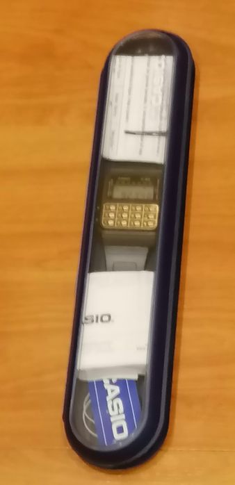 Casio c-80 calculadora cor castanho/chocolate com caixa e papeis