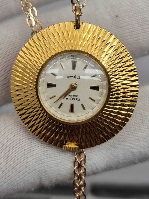 Zegarek wisiorek *Chaika/Exacta* ZSRR  Au 5