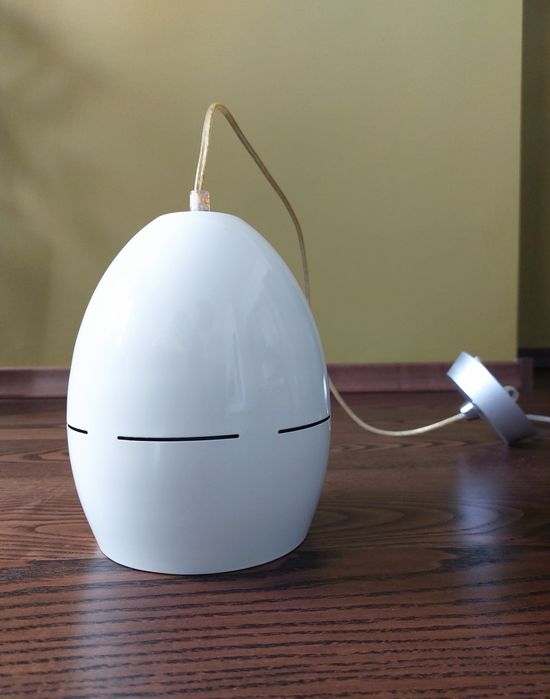 Lampa wisząca, metalowa, biała