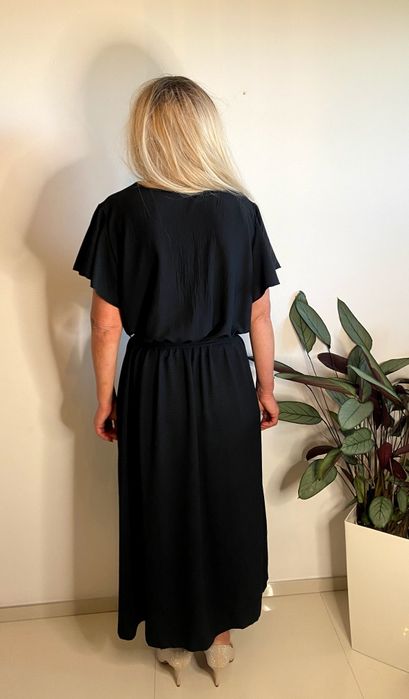 Sukienka plus size 4xl 5xl 6xl wesele chrzciny komunie granatowa lato