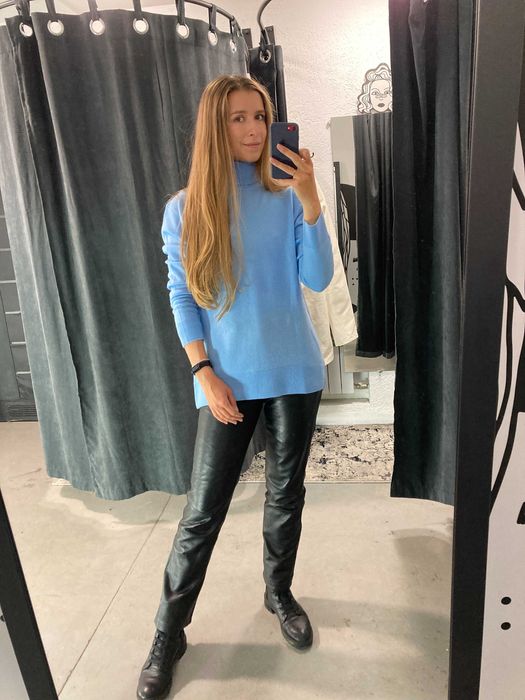 Гольф Massimo Dutti блакитний кашемір вовна водолазка