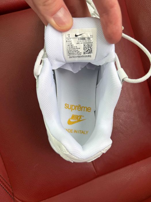(БЕЗ ПЕРЕДОПЛАТИ) Nike Air Max 95 x Supreme All White найк аїр макс 95 супрім білі шкіряні