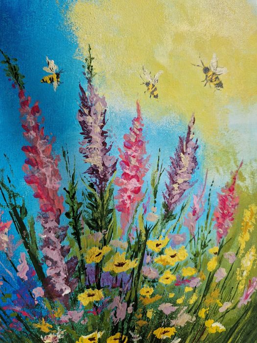 Ręcznie malowany obraz na płótnie wielkości 24x30 cm, farby akrylowe