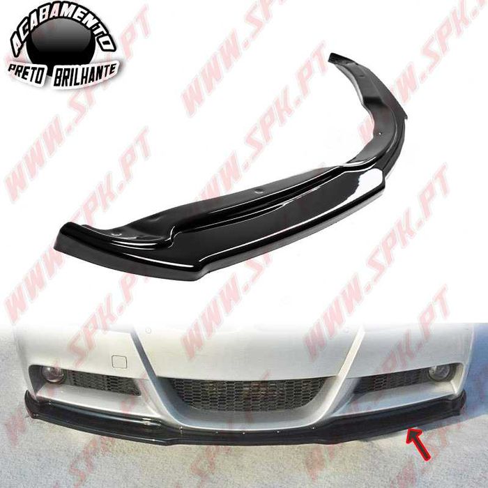 Portes Grátis - Lip / Spoiler BMW E90 / E91 Pré-LCI - Preto Brilhante