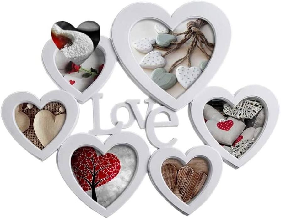 Нова Фоторамка-Колаж Пластикова настінна рамка Love 6 Hearts