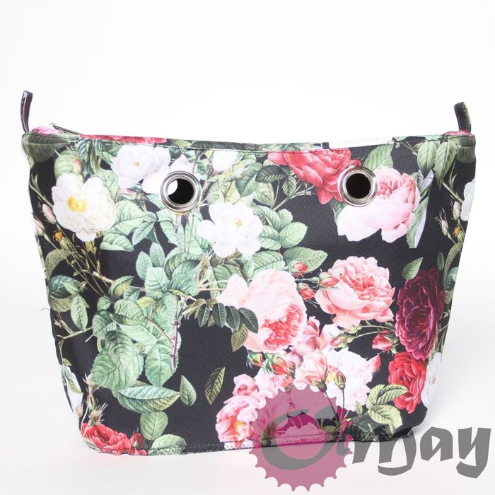 organizer OBAG URBAN MINI czarny róże ogród kwiaty 2 kieszenie OMAY
