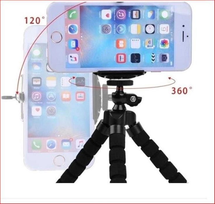 Tripé flexível para telemóvel com comando Bluetooth