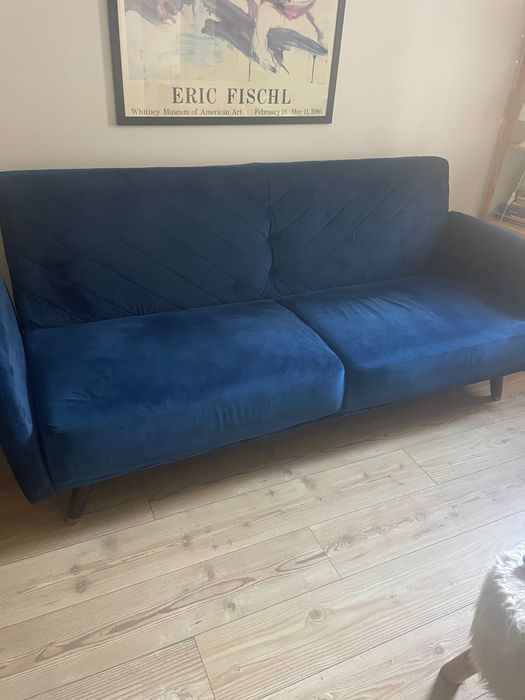 Sofá cama azul em perfeito estado