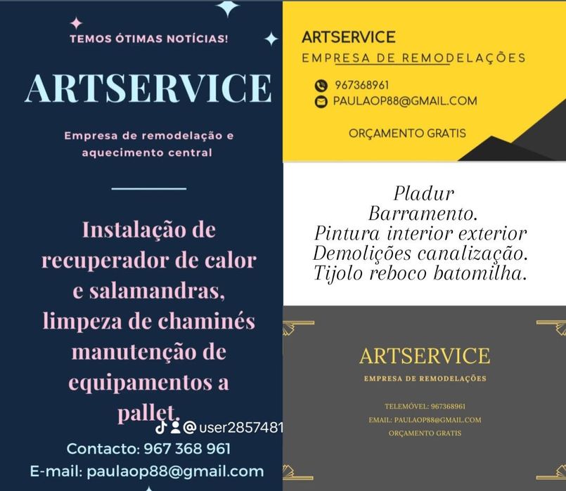 Trabalhos de remodelacoes , limpeza de chamine ,manutencao de equipamentos a pallet