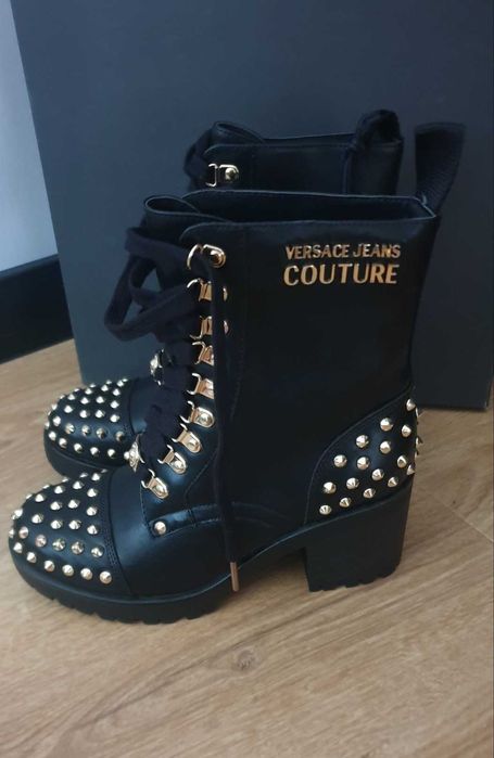 Kozaki Versace Jeans Couture skóra naturalne oryginalne