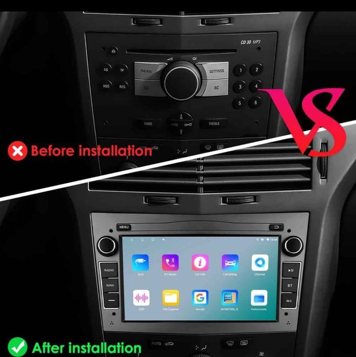 Rádio de Carro Android 13 com CarPlay Meriva/Tigra/Astra/Vectra e outr