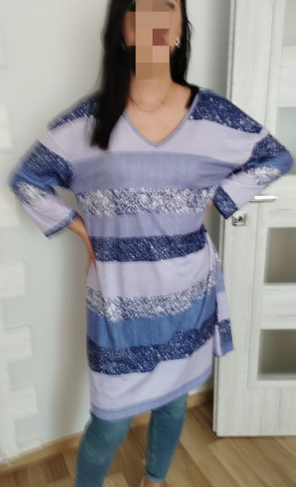 Sukienka damska tunika długi rękaw MIDI 2XL