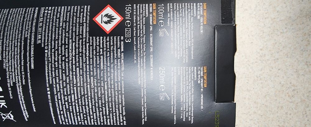 Nowy zestaw Axe, żel, woda, dezodorant, Dark Temptation,  sluchawki gratis