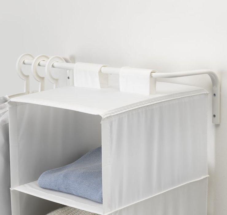 Dois varões para roupa, brancos, 60-90 cm, MULIG - IKEA novos selados