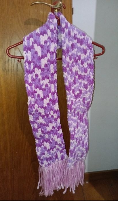 Cachecol de Pompom (brasileiros) e tricot