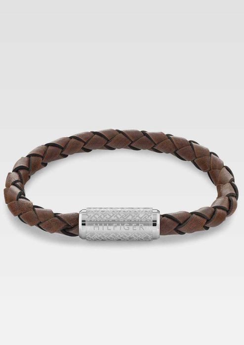 100% ОРИГІНАЛ Tommy Hilfiger cognak bracelet натуральна шкіра браслет коричневий чоловічий + чохол В НАЯВНОСТІ
