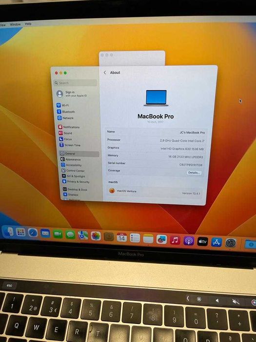 Portátil MacBook Pro 15 500gb 16 RAM A1707 - como novo teclado PT