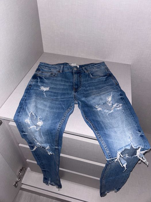 Jeans Skinny Rasgadas Pull&Bear Azul EUR 40 - Bom Estado