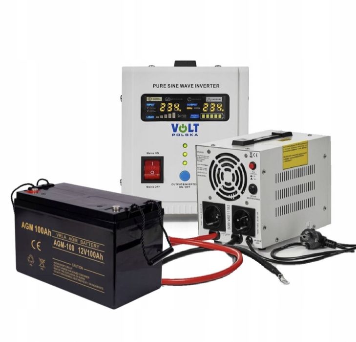 Безперебійник живлення Volt Polska SINUS PRO 1500w 1500 E + акумулятор AGM 12V 100 Ah