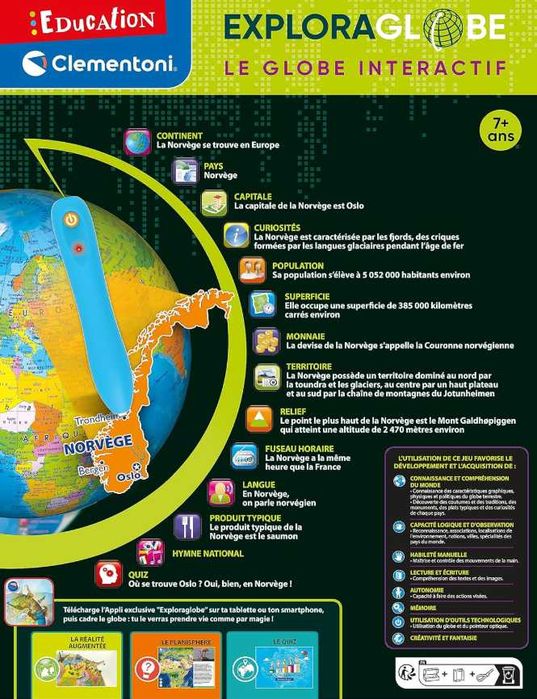 Clementoni 52202 Interaktywna gra globus (WERSJA FRANCUSKA)
