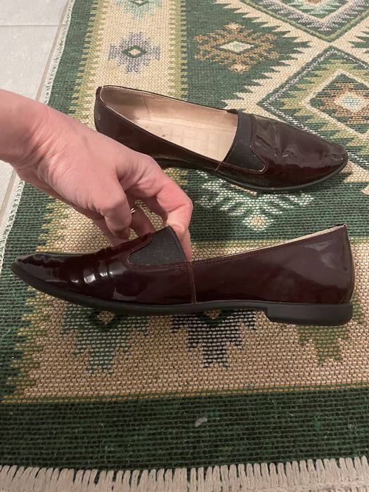Buty skórzane bordowe 37rozm.