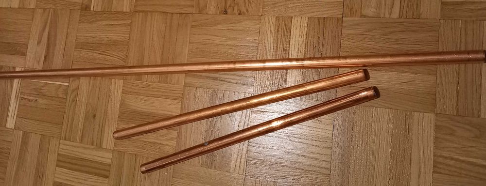 Rura, rurka miedziana Talos 15 x 1,  dwa kawałki