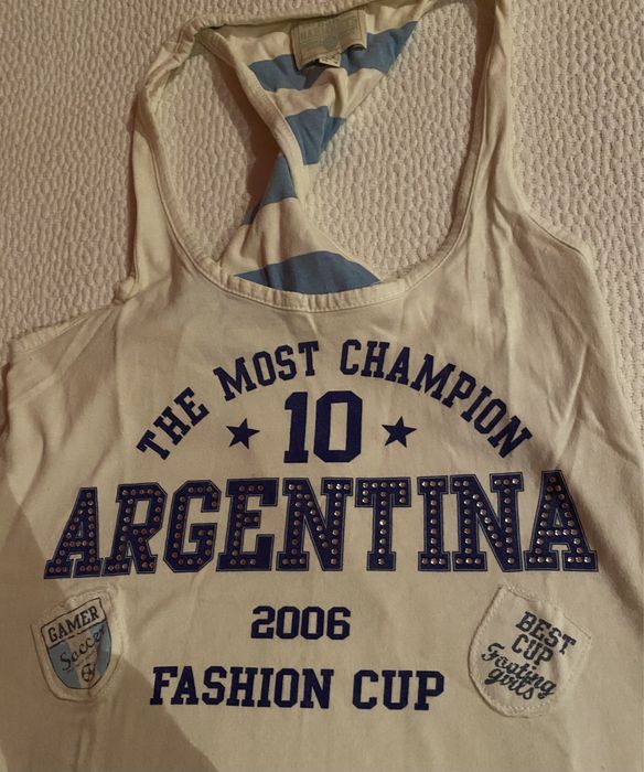 Top sem Alças Branco e Azul