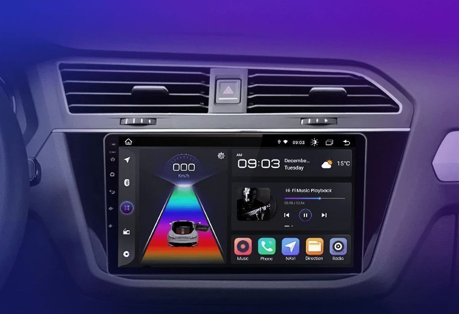 VW Tiguan 2016–2020 – Radio Android 15 10" CarPlay Android Auto 2GB/64GB GPS Nawigacja Stacja Multimedialna WiFi Bluetooth DSP PL