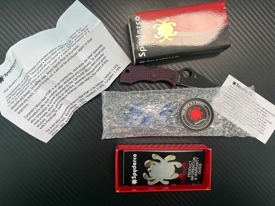 Ніж Spyderco Manbug Black Blade Micro-Melt PD1 FRN Burgundy