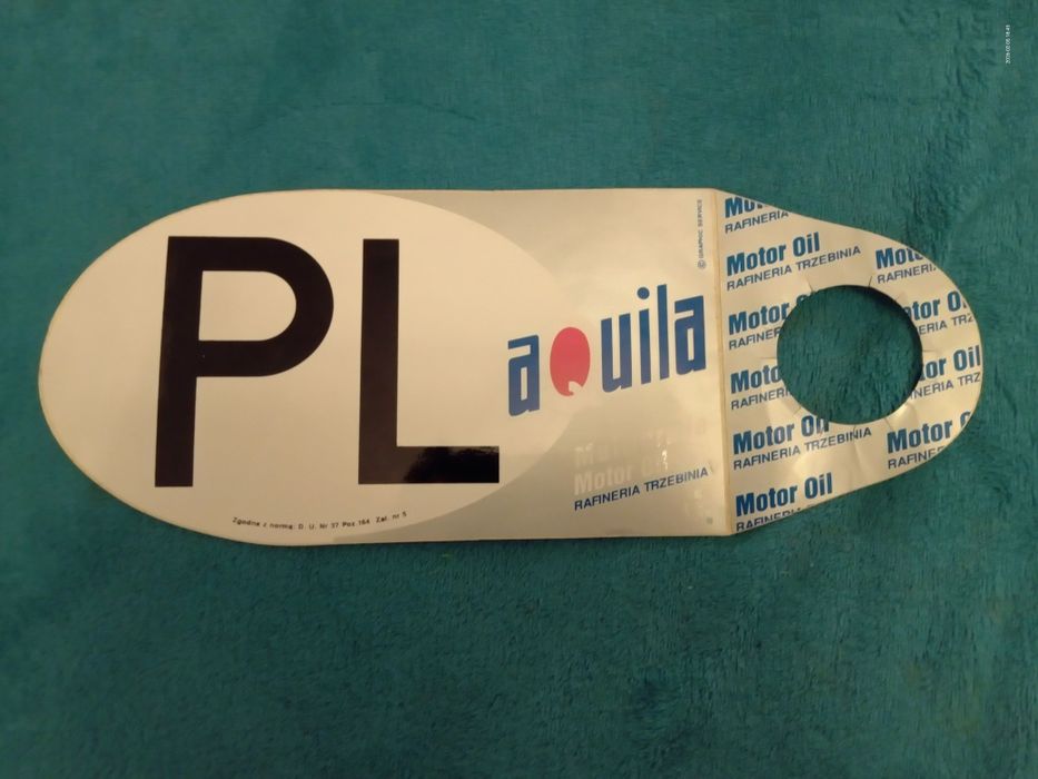 Naklejka / zawieszka na korek paliwa Aquila - rafineria Trzebinia - PR
