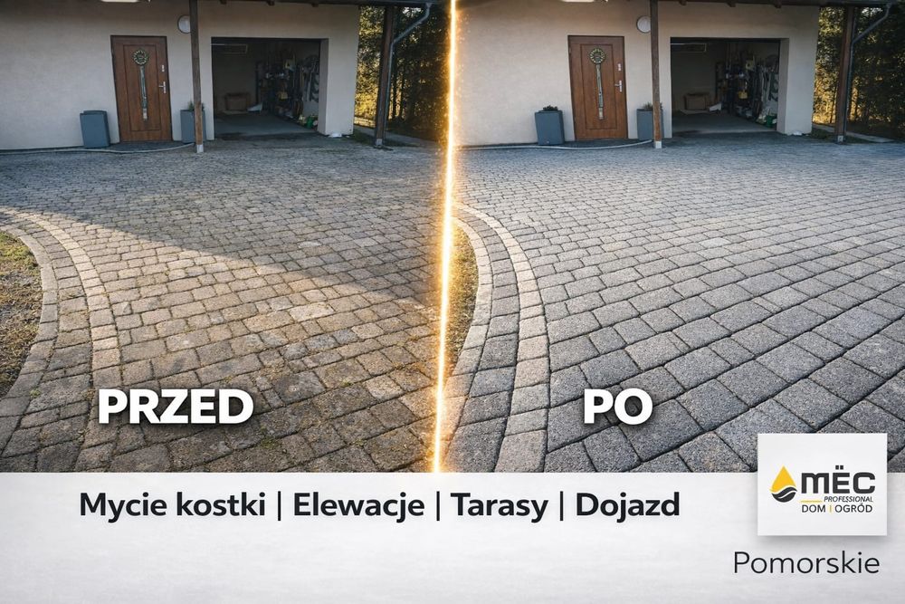 Kartuzy i okolice: mycie kostki brukowej, płotów