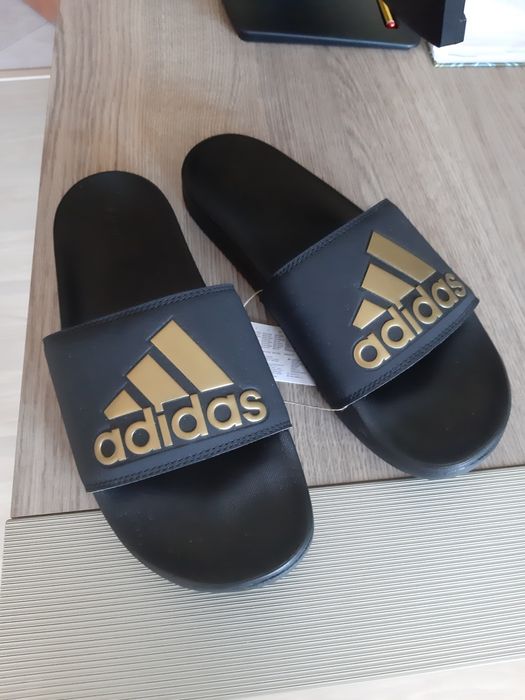 Klapki Adidas 44 czarne złote litery kolekcja limited tkmaxx męskie kl